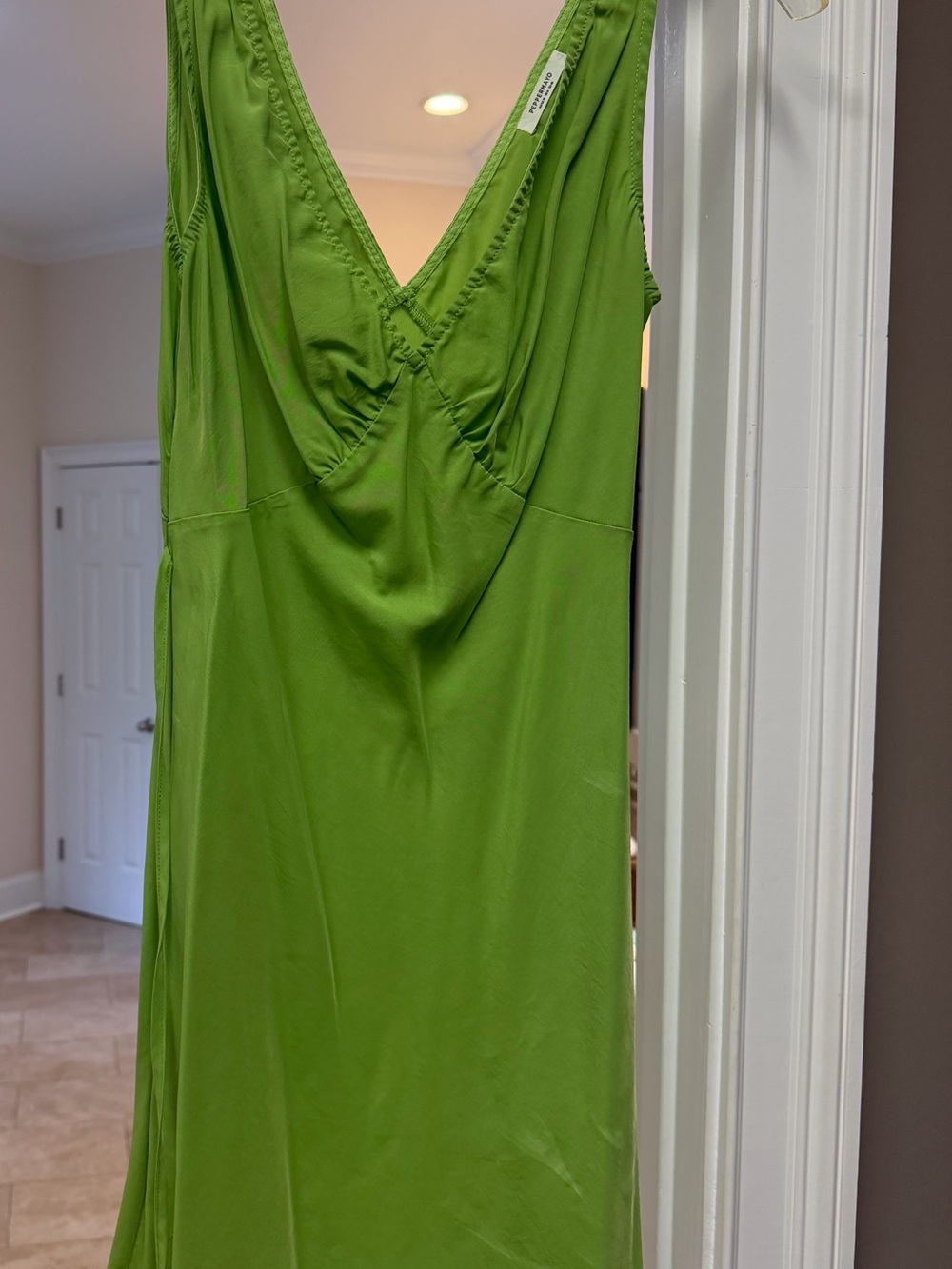 Peppermayo Two-Tone Green and Burgundy Dress